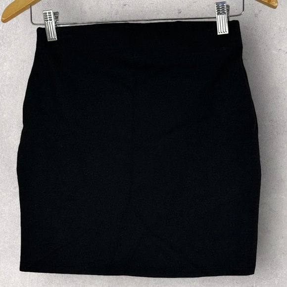 Sezane Black Calvi Mini Skirt French Stretch Faux Wrap Elastic Minimalist Small - Picture 5 of 11